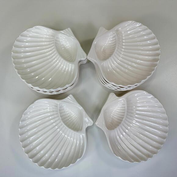 Vintage Ceramic Shell Sushi Dishes Japan, Set of 10 - Picture 6 of 8